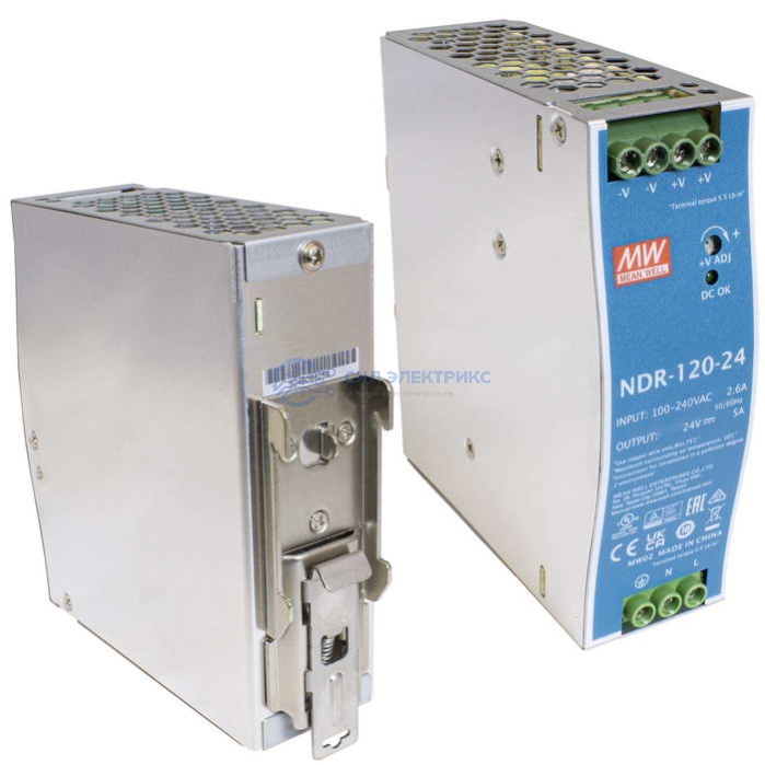 Блок питания NDR-120-24-MW фото Блок питания NDR-120-24-MW