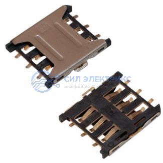 фото Держатель карты Nano SIM 6pin 1.35H, 6 контактов, высота 1.35 мм