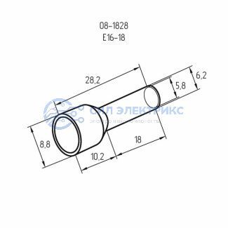фото Наконечник штыревой втулочный изолированный F-18 мм 16 мм² (НШВи 16-18) слоновая кость REXANT