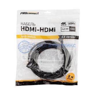 фото Кабель HDMI - HDMI 2,0, 5м, Gold, PROconnect