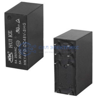 Реле HK14FD-DC48V-SHG, 48VDC, 10A, тип контактов: нормально открытый (NO), сила удержания: 95 г, рабочая температура: -40°C до +85°C фото Реле HK14FD-DC48V-SHG, 48VDC, 10A, тип контактов: нормально открытый (NO), сила удержания: 95 г, рабочая температура: -40°C до +85°C
