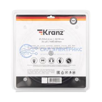 Диск пильный 250 мм х 36 зуб х 32/30 мм KRANZ фото Диск пильный 250 мм х 36 зуб х 32/30 мм KRANZ