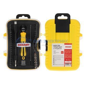 Набор отверток для точных работ 45 предметов REXANT фото Набор отверток для точных работ 45 предметов REXANT