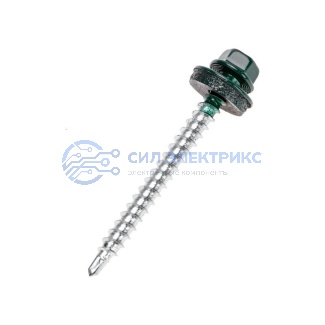 Саморез кровельный 4,8х50, окрашенный RAL 6005, короб (150 шт/уп) KRANZ фото Саморез кровельный 4,8х50, окрашенный RAL 6005, короб (150 шт/уп) KRANZ