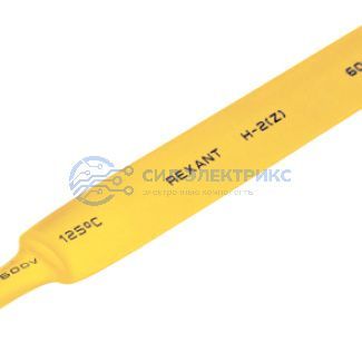 фото Трубка термоусаживаемая ТУТ нг 9,0/4,5мм, желтая, упаковка 50 шт. по 1м REXANT