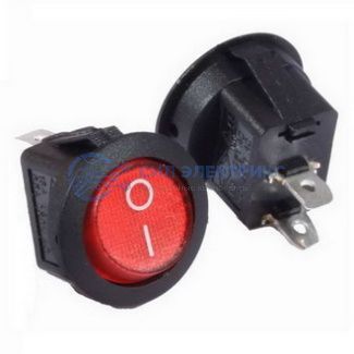 фото Клавишный переключатель RS-101-8C, on-off, красный, номинальное напряжение 250 В, ток 6 А