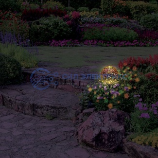 фото Светодиодный 3D Шар Lamper LED с солнечной панелью и аккумулятором, установка в грунт, цвет свечения мультиколор