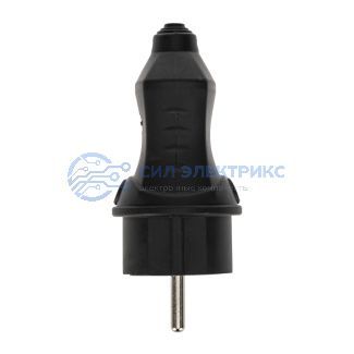 фото Розетка силовая Вилка прямая влагозащищенная 2P+PE 230V, 16 А, IP44 каучук PROconnect