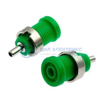 фото Штекер (гнездо, клемма) Z014 4mm panel jack GREEN