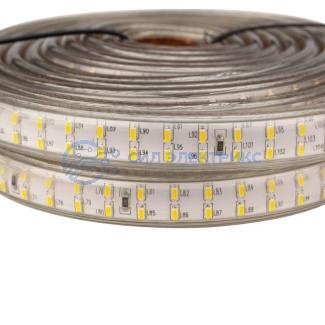 фото LED Лента 220В, 6x10.6 мм, IP67, SMD 3014, 120 LED/m, цвет свечения теплый белый, 5м (с комплектом подключения)