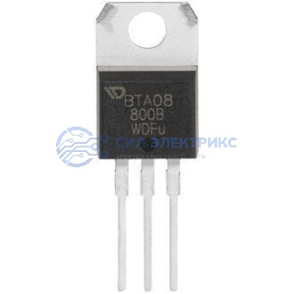 фото Симистор BTA08-800B, 800 В, 8 А, корпус TO-220AB, изолированный