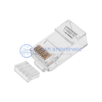 Разъем RJ-45(8P8C) под витую пару, UTP, CAT 6, с вставкой REXANT фото Разъем RJ-45(8P8C) под витую пару, UTP, CAT 6, с вставкой REXANT