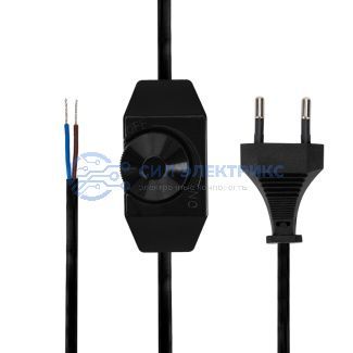 фото Сетевой шнур с диммером, 2х0,75 мм², 2 м черный REXANT