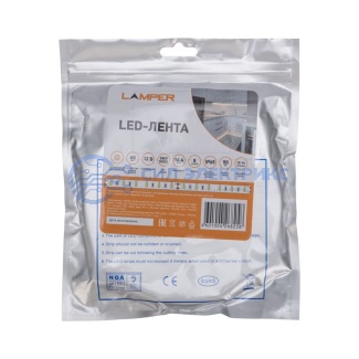 LED-лента 5 м 12 В 5050 2700 К IP65 60 LED/м для БП с клеммами LAMPER фото LED-лента 5 м 12 В 5050 2700 К IP65 60 LED/м для БП с клеммами LAMPER