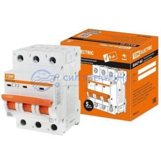 фото Автоматический выключатель ВА47-60 3P 32A, 6 kA, характеристика C