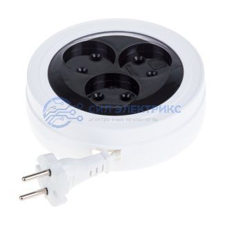 фото Удлинитель-рулетка PROconnect STANDARD 5 м, 3 гнезда, 2х0.75 мм², б/з, белый