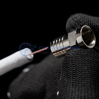 фото F-разъем RG-6, обжим REXANT