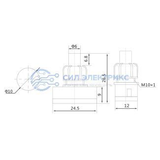Выключатель-кнопка 250V 1А (2с) ON-OFF черный (PBS-17A2) (для настольной лампы) REXANT фото Выключатель-кнопка 250V 1А (2с) ON-OFF черный (PBS-17A2) (для настольной лампы) REXANT