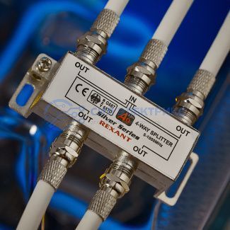 фото Делитель ТВ х 4 + 5шт. F BOX 5-1000МГц Silver REXANT