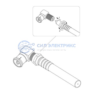 фото Переходник антенный, (гнездо F - гнездо TV), угловой (1шт) REXANT