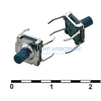 фото Тактовая кнопка WS7770S-250AL, 10х10х6 мм, OFF-ON (4P), IP67, 250 мА, 12 В, 100 мОм