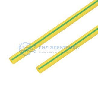 фото Трубка термоусаживаемая ТУТ нг 10,0/5,0мм, желто-зеленая, упаковка 50 шт. по 1м REXANT