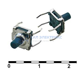 фото Тактовая кнопка WS7770S-250AL, 10х10х6 мм, OFF-ON (4P), IP67, 250 мА, 12 В, 100 мОм