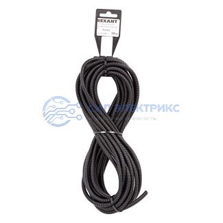 фото Труба автомобильная гофрированная ПП, Ø4,6мм, разрезная REXANT