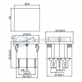 Выключатель клавишный 250V 6А (6с) ON-OFF зеленый с подсветкой ДВОЙНОЙ Mini (RWB-305) REXANT фото Выключатель клавишный 250V 6А (6с) ON-OFF зеленый с подсветкой ДВОЙНОЙ Mini (RWB-305) REXANT