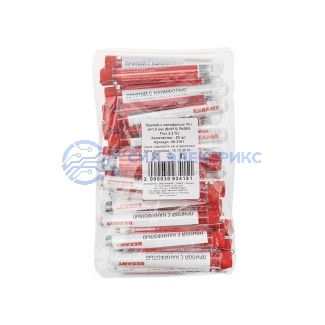 фото Припой с канифолью ПОС-61, 10г, Ø1мм, (олово 61%, свинец 39%), колба REXANT