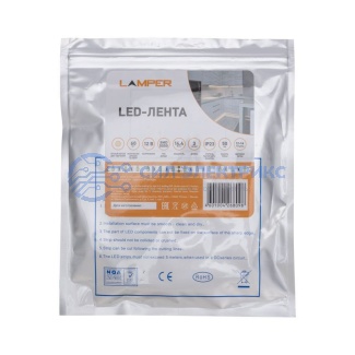 фото LED-лента 3 м 12 В 5050 2700 К IP23 60 LED/м для БП с клеммами LAMPER