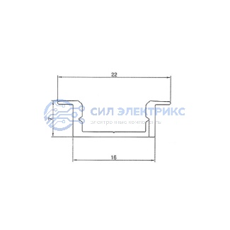фото Профиль алюминиевый врезной 22х07 мм 2 м (заказывать отдельно рассеиватель 146-250, заглушки 146-220-1) REXANT