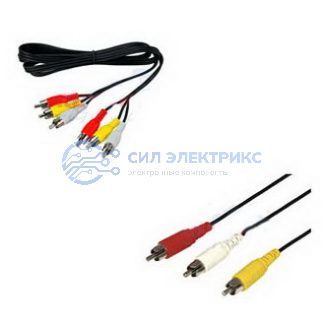 Аудио-видео шнур 3 RCA – 3 RCA, 5 м фото Аудио-видео шнур 3 RCA – 3 RCA, 5 м