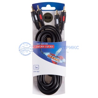 фото Шнур 2RCA - 2RCA, 3м, GOLD REXANT