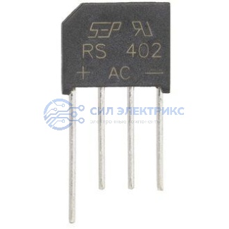 фото Диодный мост RS402, 4 А, 200 В, однофазный, корпус RS