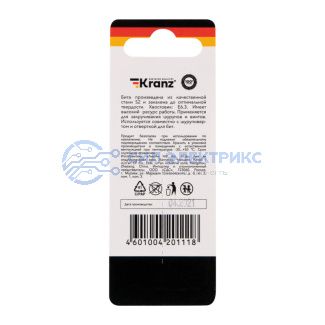 фото Бита для шуруповерта Torx T25х50 мм (2 шт./уп.) Kranz