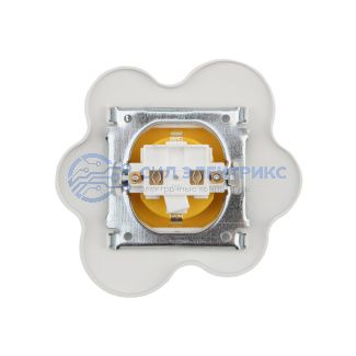 фото Розетка одноместная KRANZ HAPPY Яичница скрытой установки, с заземлением и защитными шторками, желтая/белая
