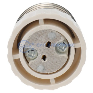 фото Переходник цокольный E27-GU5.3 белый REXANT