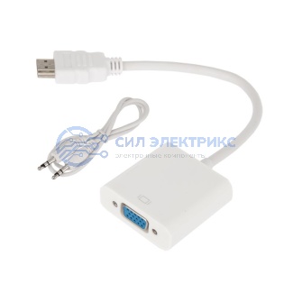 Переходник штекер HDMI - гнездо VGA, провод + шнур стерео 3,5мм REXANT фото Переходник штекер HDMI - гнездо VGA, провод + шнур стерео 3,5мм REXANT