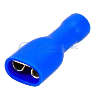 фото Клемма плоская полностью изолированная РППи-м 2.5-(6.3)/РпИмп 2-250 гнездо 6.6 мм 1.5-2.5 мм², в упак. 10 шт. REXANT