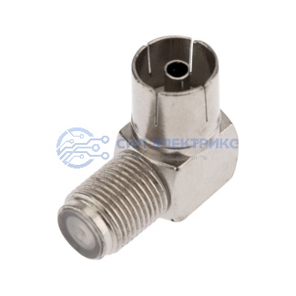 фото Переходник антенный, (гнездо F - гнездо TV), угловой (5шт.) (пакет) PROconnect